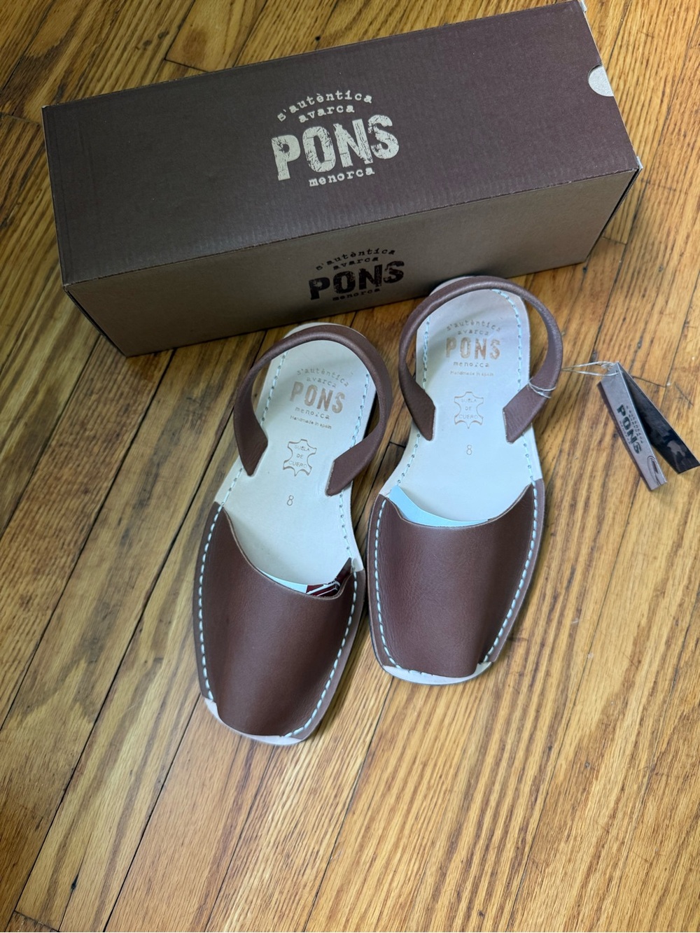 PONS Brown Leather Sandals